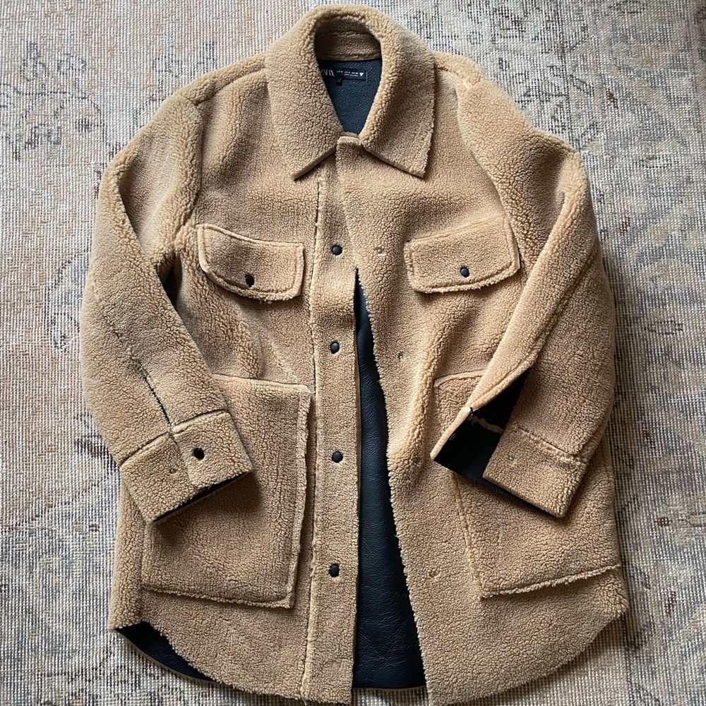 Zara Faux Shearling Shacket